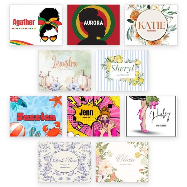 Ten custom name card cover designs, Set 4